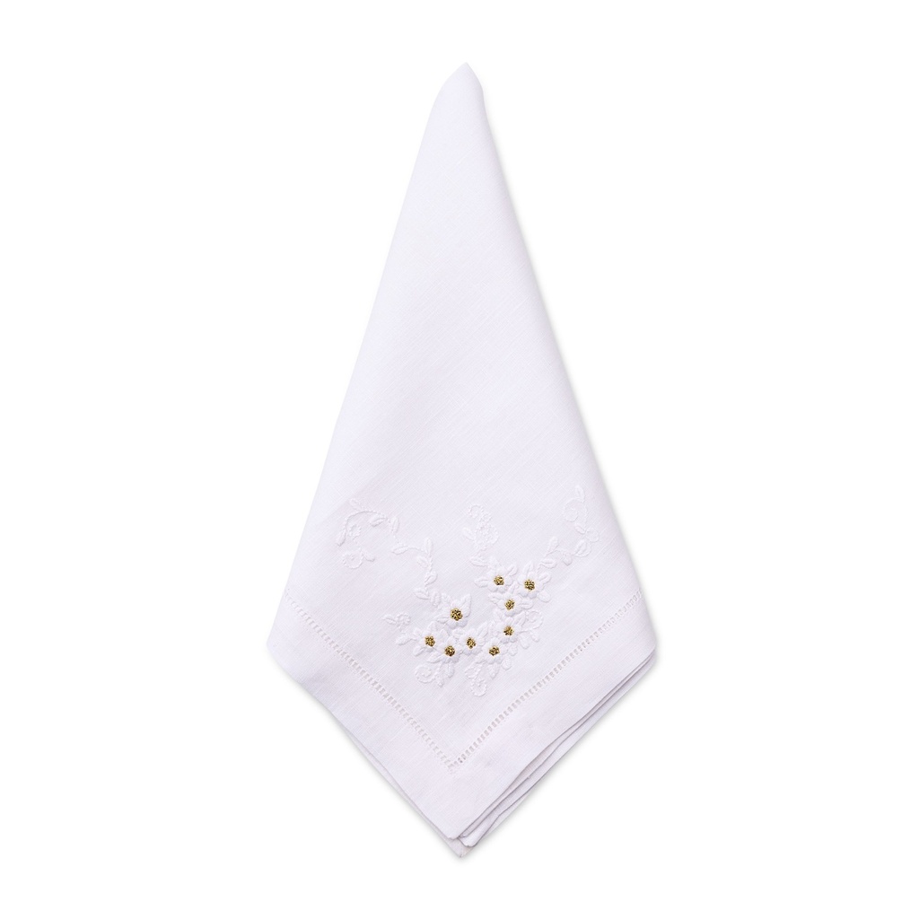 Champagne Flower Embroidered Napkin