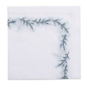 Floral Branch Embroidered Napkin Aqua