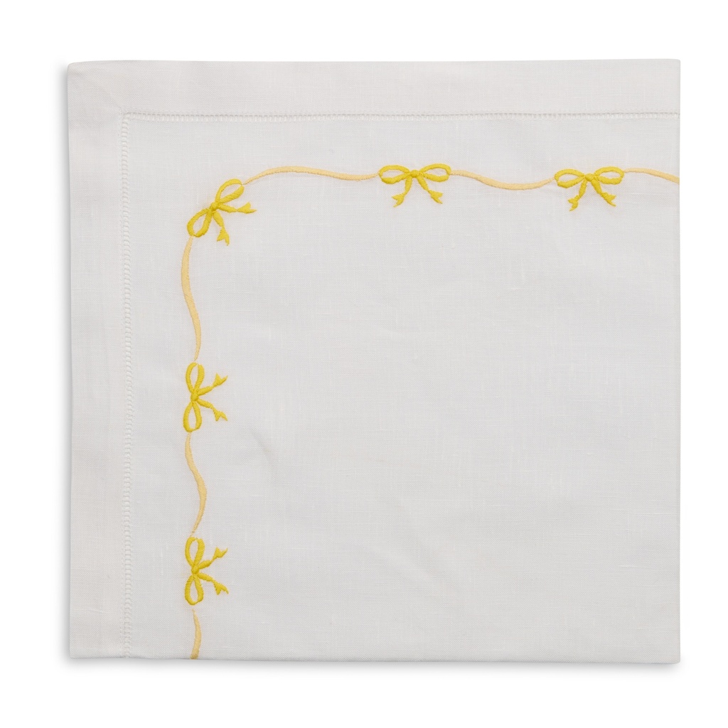Ribbon Bow Embroidered Napkin
