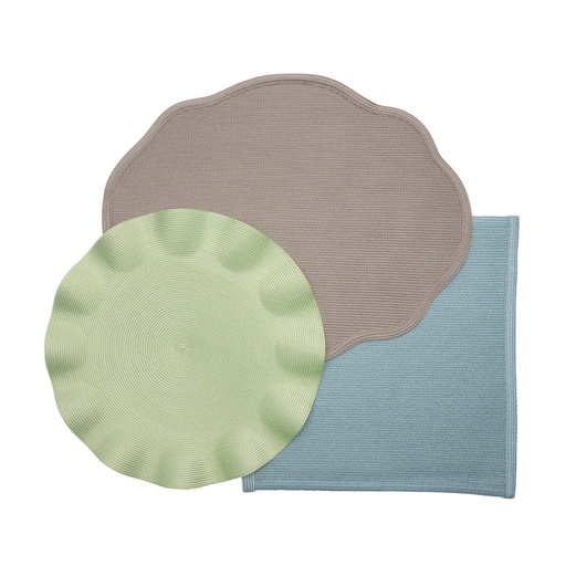 Silver 2-Tone Shaped Placemats