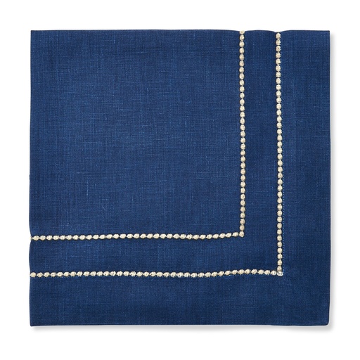[59-7022N] Navy Metallic Bauble Embroidered Napkin