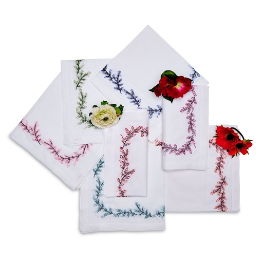 Floral Branch Embroidered Napkin