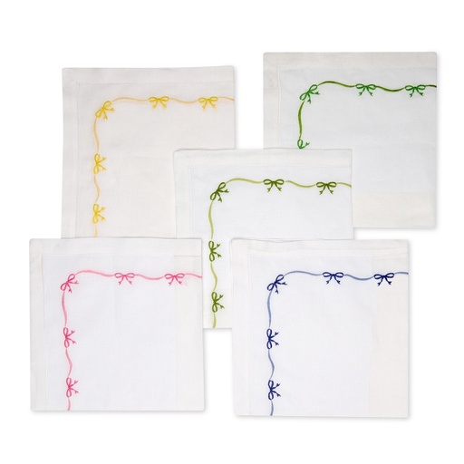Ribbon Bow Embroidered Napkin